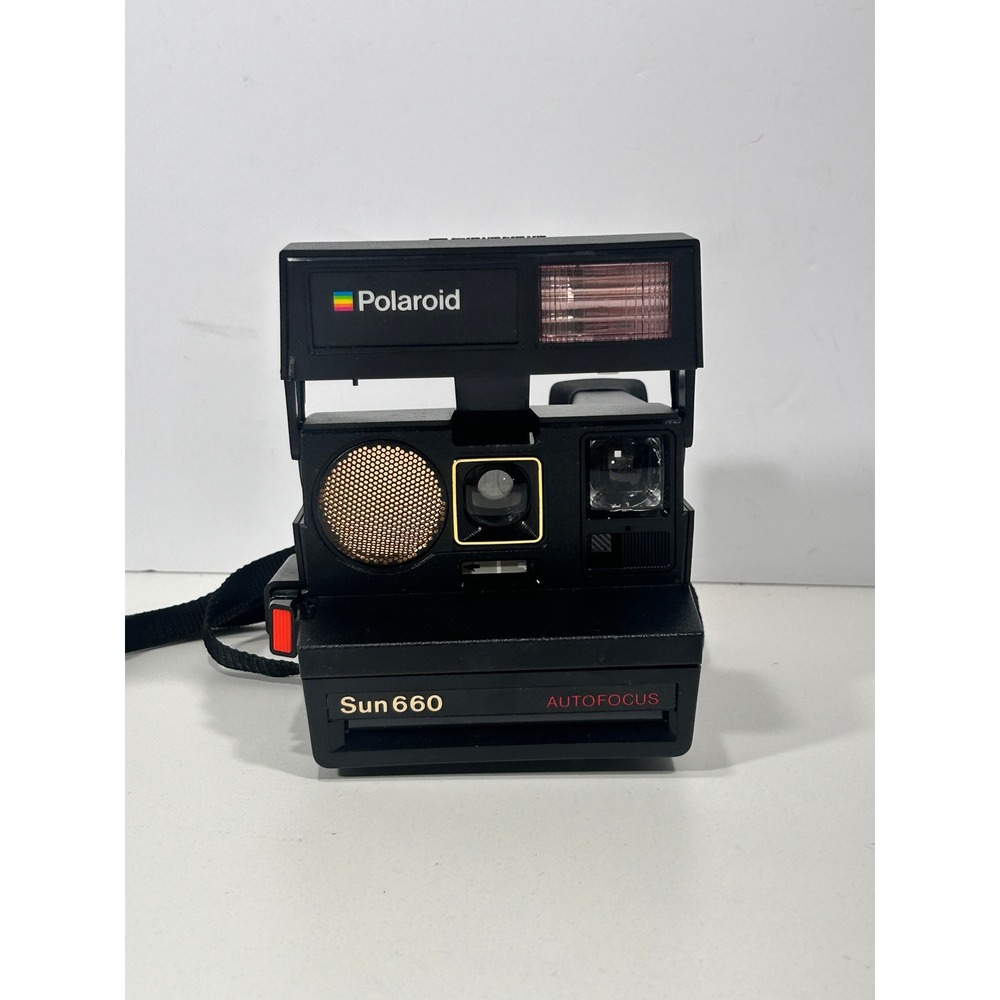 Polaroid Sun 660 Autofocus Instant Film Camera 600 Series Vintage Black